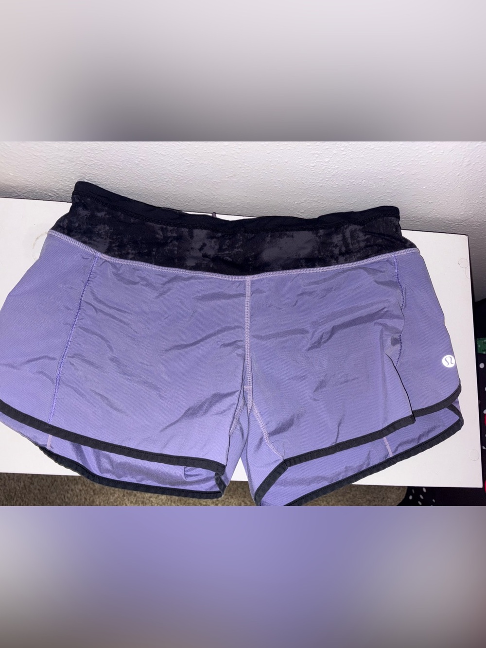 lululemon athletica Lavender Performance Shorts with Black Trim